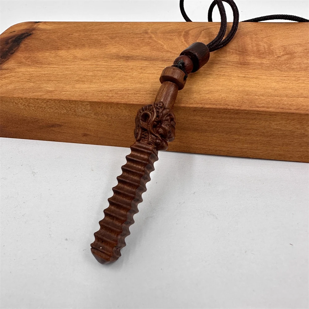 Small nine section whip pendant, lightning strikes jujube wood, Jiang Taigong hits divine whip, dragon head whip