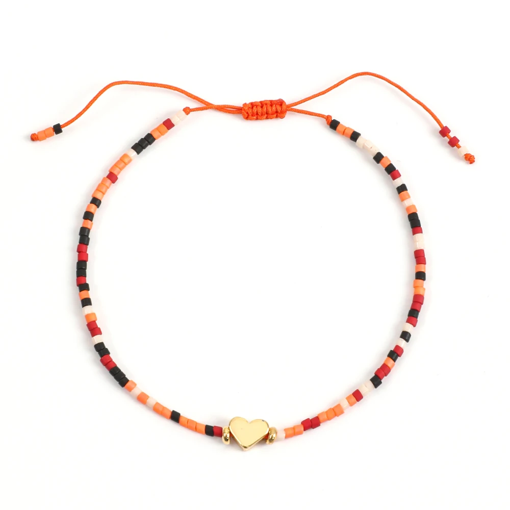 Minimalista Miyuki Bead Jewelry Dainty Heart bracciali per le donne Multicolor colorato Boho Fashion Love Charm Friendship