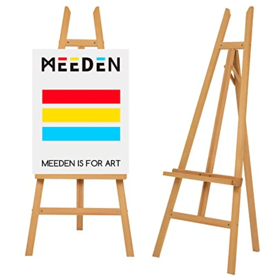 

Art Easel Stand for Display - Adjustable Beech Wood Floor Easels for Painting Holding Canvas up to 90" Ideal for Artist Adults