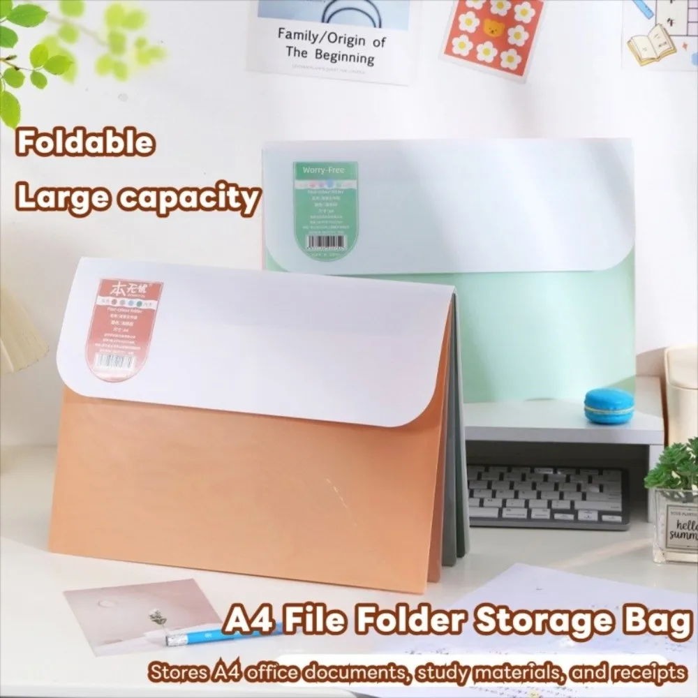 5 Layers A4 File Folder Storage Bag Large Capacity Waterproof Portable Documents Bag Thickened Stationery Plastic File Organizer
