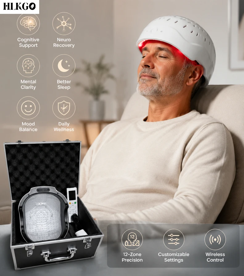COZING 1050nm NIR Light Physical Therapy Device Medical Grade PBM Brain Helmet for Parkinson Autism Migraine Stroke 436 Diodes