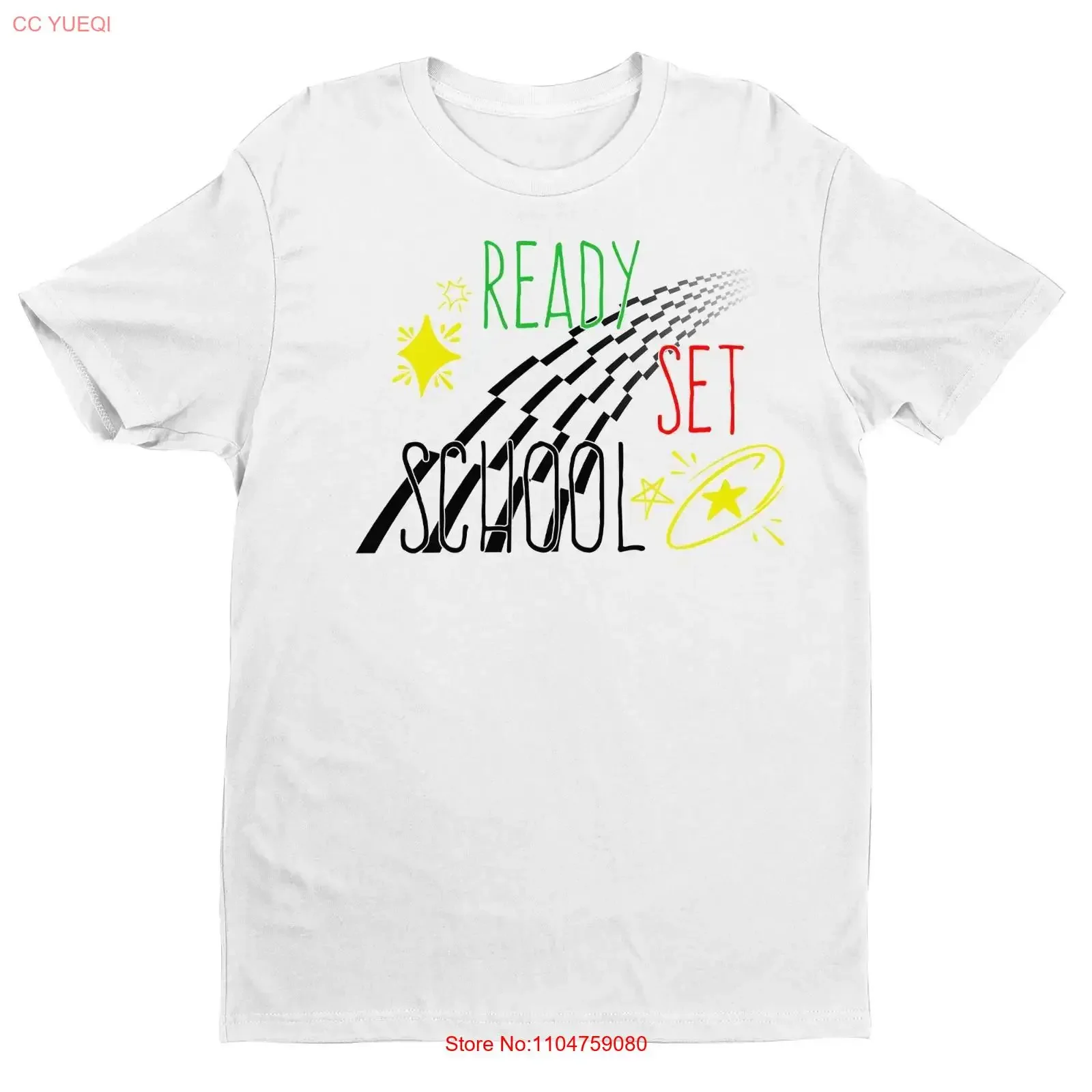 Ready Set School T Shirt Teacher gifts Back to vintage Washed Casual Versatile Stylish Slightly Top For Everyday Wear Stretched