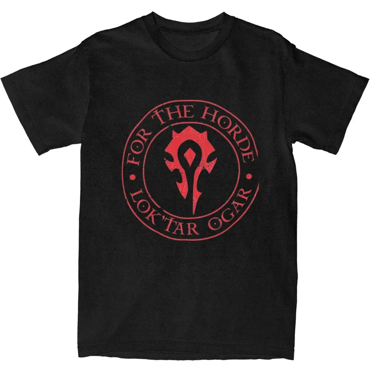 For The Horde Orcs T-Shirt  of  Hippie T Shirts Short Sleeve Street Style Tops Summer Cotton Oversize Tees