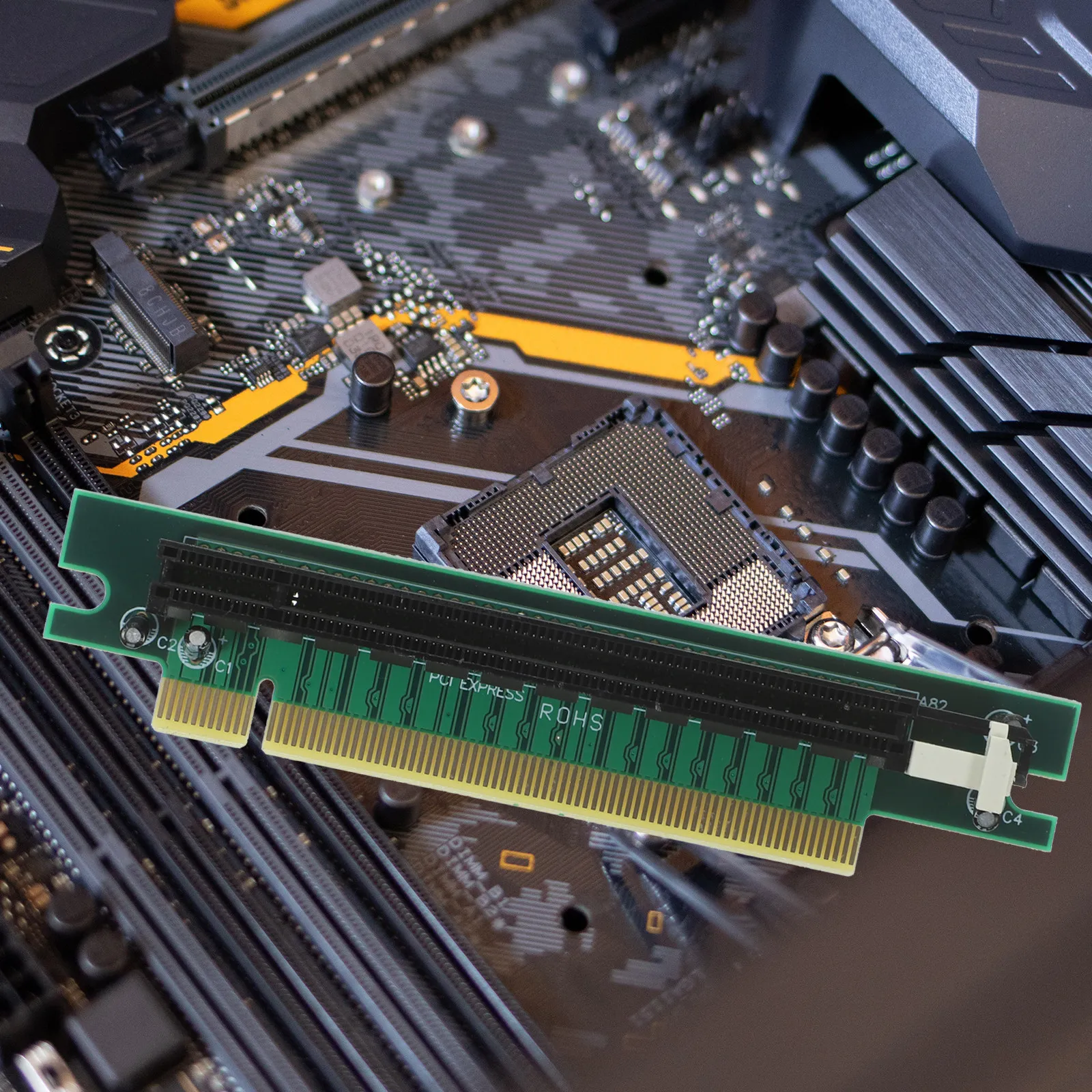 Pci-E Riser Adapter Card 90 Degree Silicon GPU Riser Extension High Speed Data Transfer Mining Pci Adapter