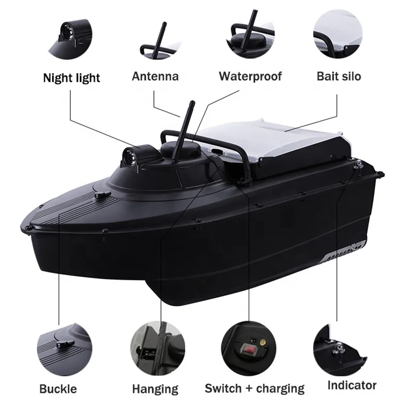 German Warehouse 2CG 7.4V10A Two Battery GPS 16 Baiting Points Sonar Fish Finder Hull Part Lures Rc Fishing Bait Boat