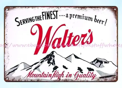 affordable home decor 1963 Walter's Beer Pueblo Colorado metal tin sign