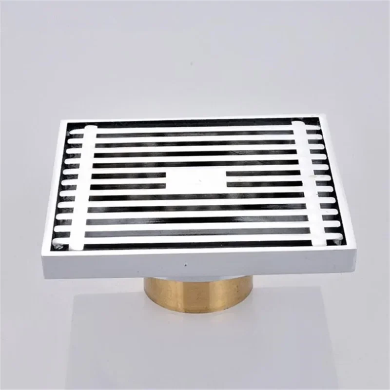 liuyue-10x10cm-brass-shower-drain-with-square-cover-chrome-gold-anti-odor-hair-strainer-for-bathroom-and-balcony-floor-drains