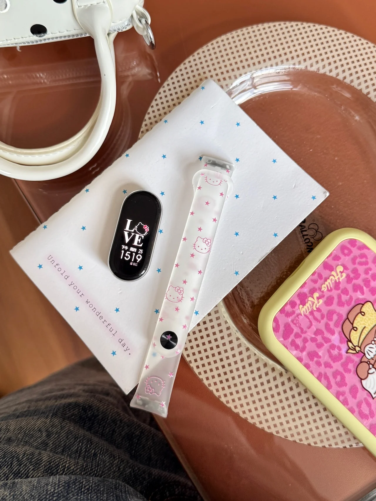 Star Print For Hello Kitty TPU Strap Fit For Xiaomi Band 7 8 9 10 Transparent Soft Adjustable Sports Replacement Wrist Accessory view 2