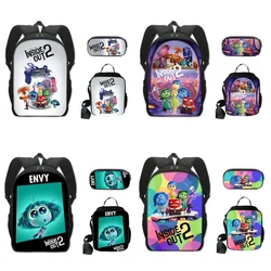 3 teile/satz von innen nach außen Rucksack Anime Freude Trauer Wut Kawaii Schult asche Jungen Mädchen Schulreise Schultern Tasche Rucksack Kind Geschenk