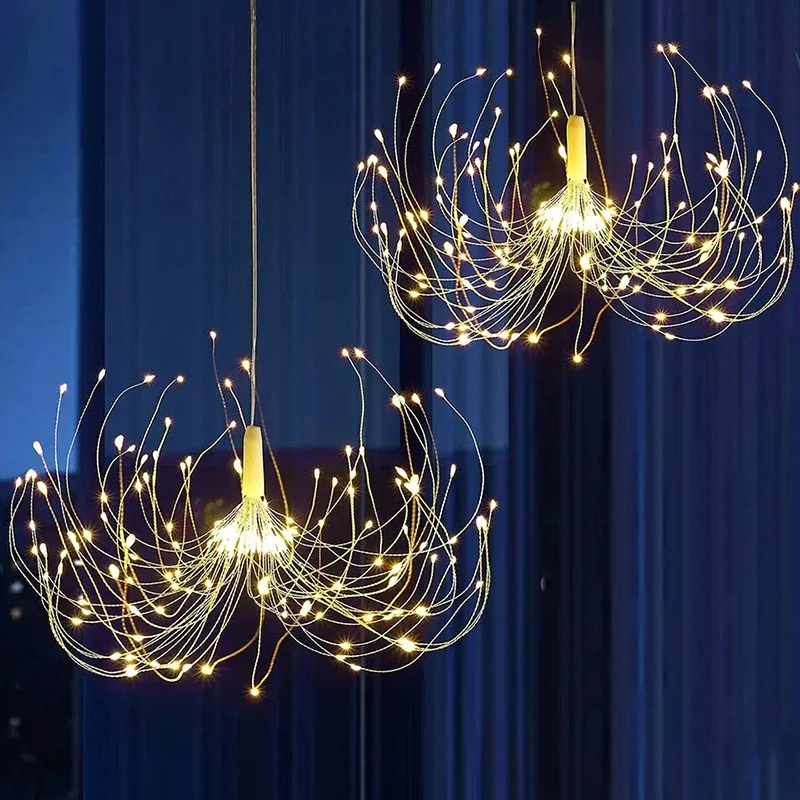 LED Fairy String Deco Light แขวนโคมไฟ Starburst แบตเตอรี่ขับเคลื่อนดอกไม้ไฟคริสต์มาส Garland เทศกาลตกแต่ง Light String