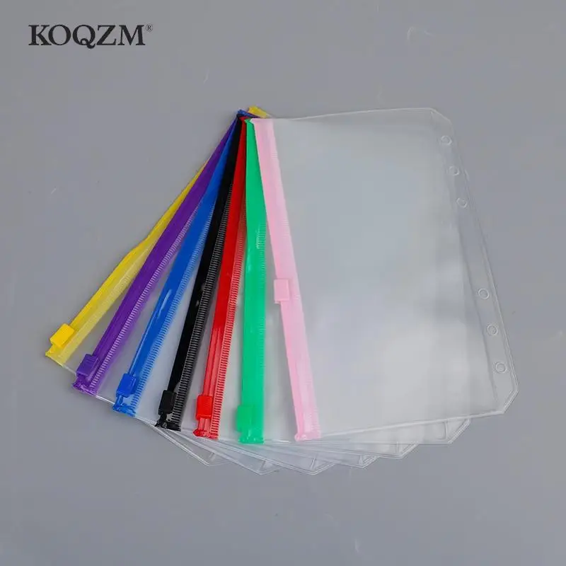 4 Stuks A6 6-Holes Bindmiddel Zakken Waterdichte Pvc Enveloppen Rits Bindmiddel Zakjes Reiziger Notebook Organizer