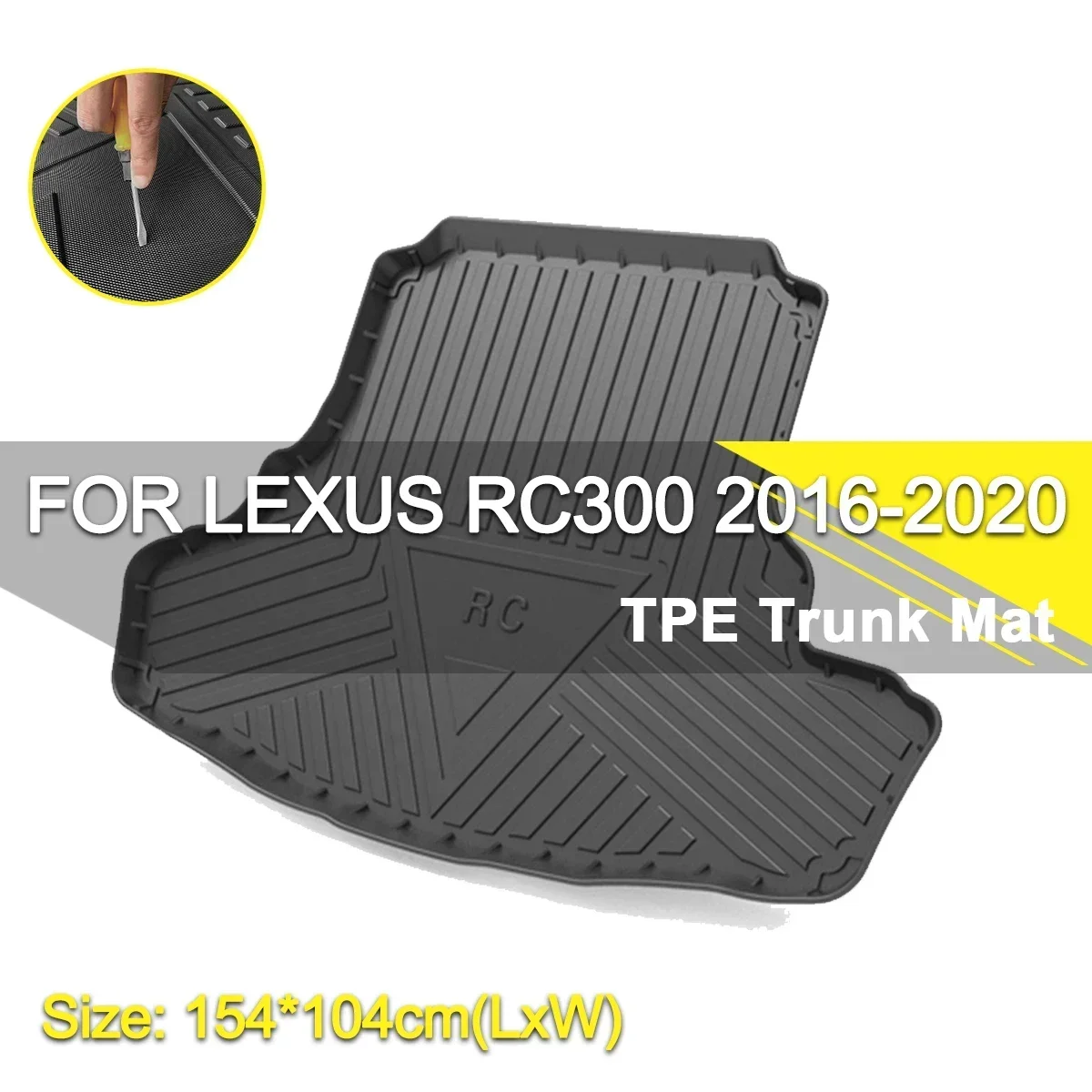 

Car Rear Trunk Cover Mat Waterproof Non-Slip Rubber TPE Cargo Liner Accessories For LEXUS RC300 2016-2020