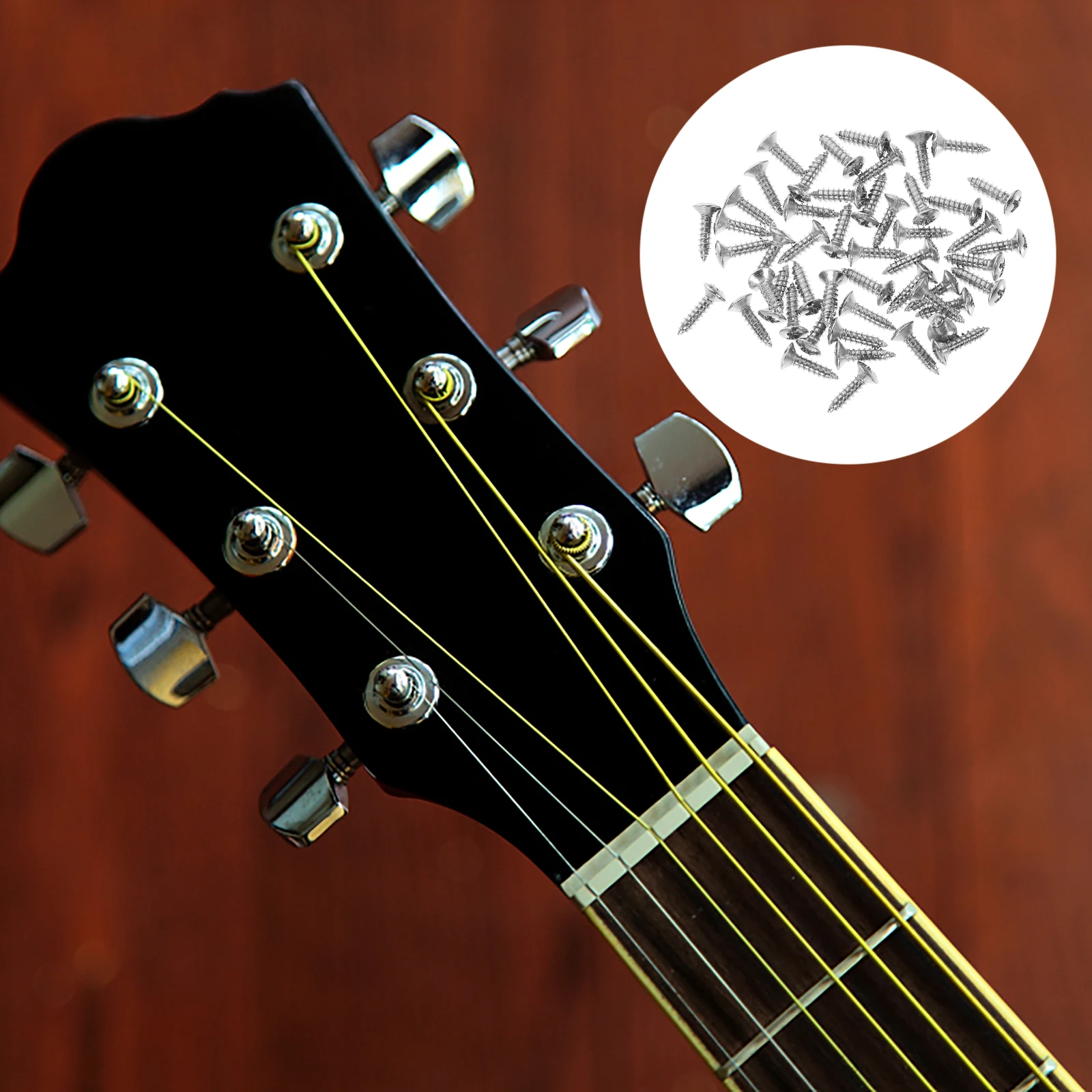 

50pcs Screws 3X12Mm Guitar Mounting Iron Fixator Bright Stylish Durable For Electric Guitar Bass Panel Accessories