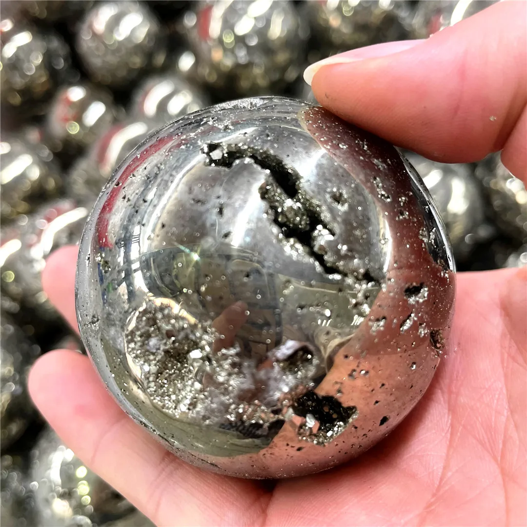 350-700G Pyrite Natural Quartz Minerals And Gemstones Healing Decor Sphere Druse Crystals Ball Jewelry Ores God Of Wealth