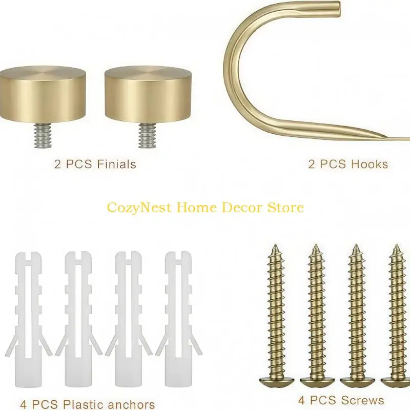 92MF U Curtain Holdback Hooks Set of 2, Iron Wall Mounted Drapery Tie Backs Holders with Screws for Bedroom, Study, and Home