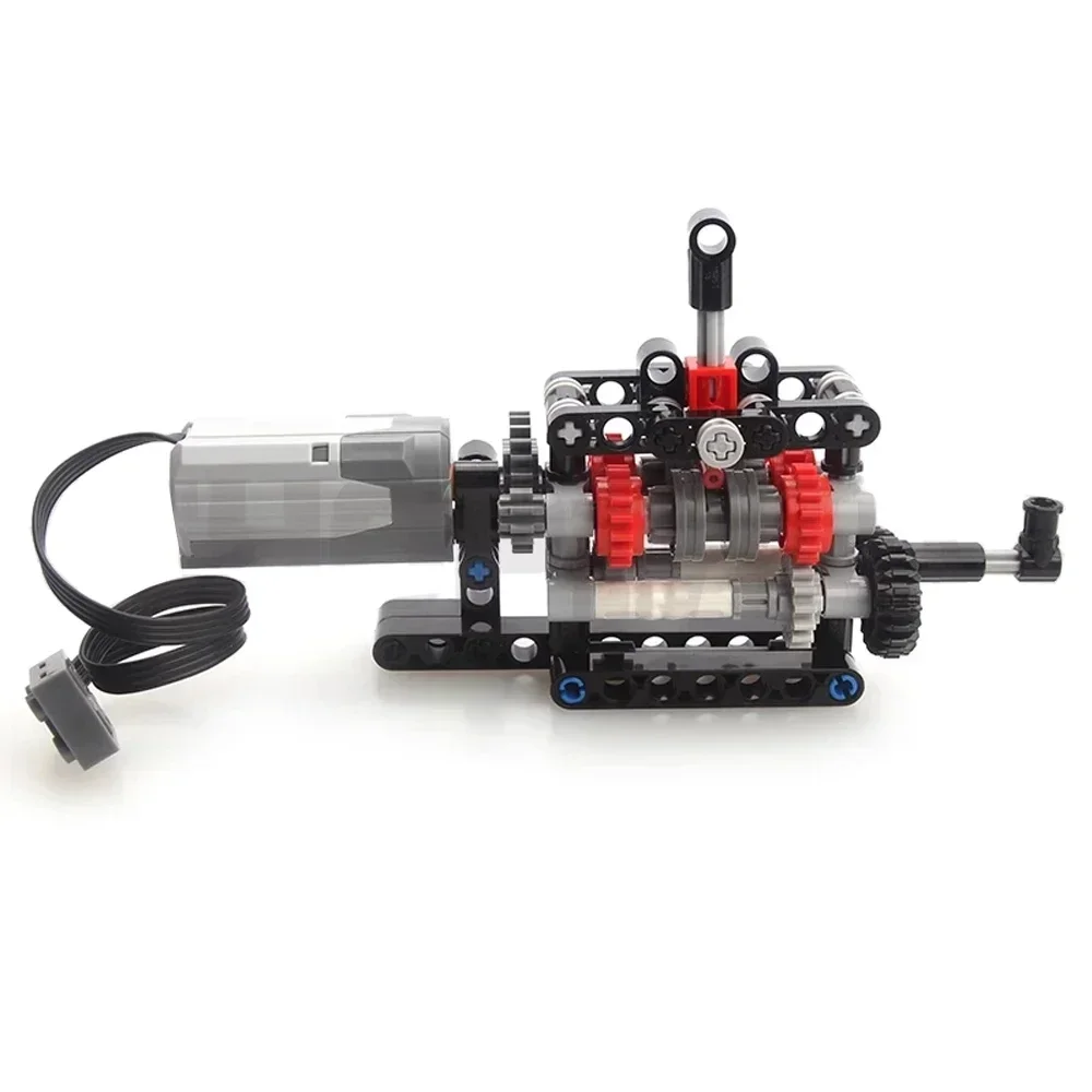 MOC DIY 4-versnellingsbak bouwstenen technisch model M Motor handgeschakelde transmissie STEM educatief speelgoed Power-functies