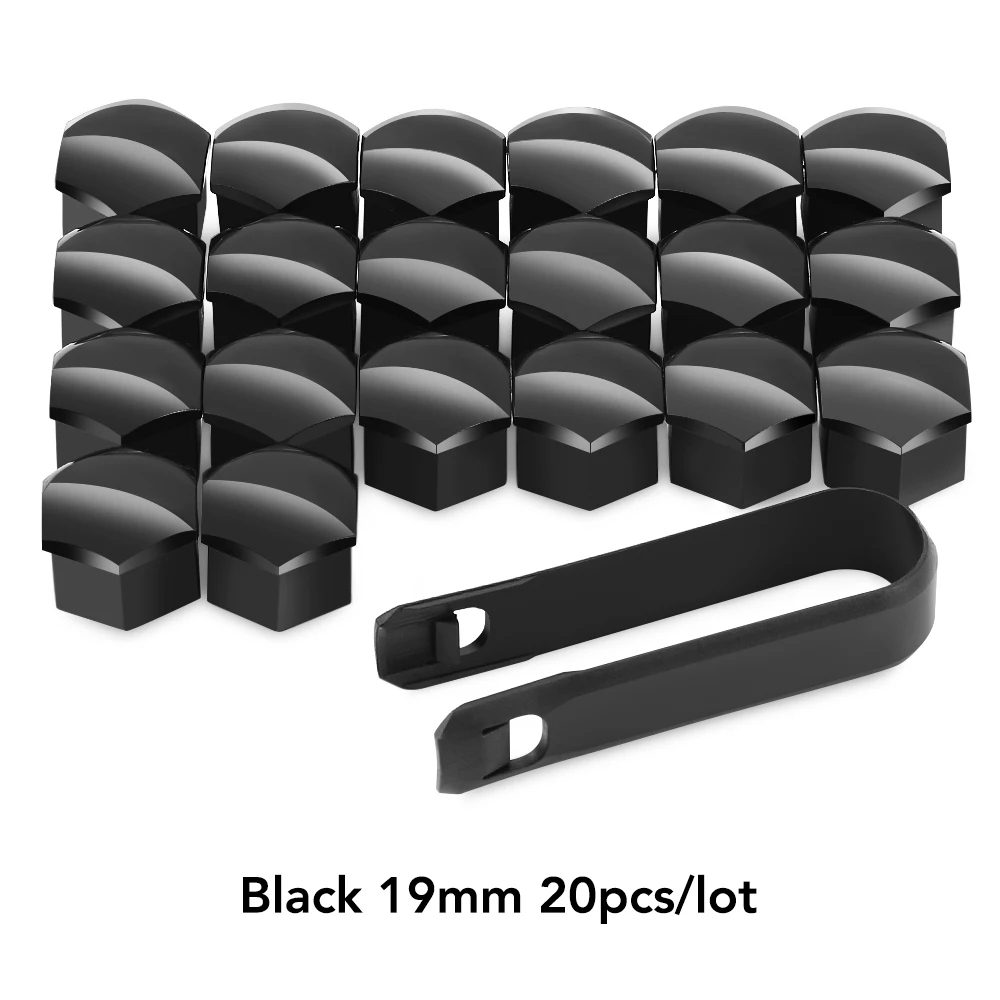 20Pcs Car Wheel Nut Caps Auto Hub Screw Cover for Volkswagen Golf 4 5 6 Passat B5 B6 B7 seat leon ibiza volvo xc60