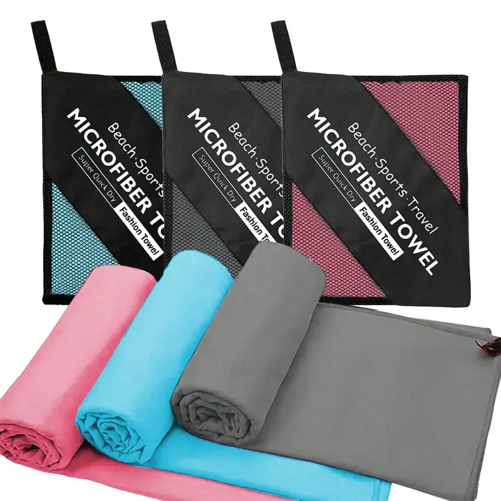 

Microfiber Quick Dry Travel Towel - Lightweight Absorbent Beach Sports Towel for Camping Gym Yoga