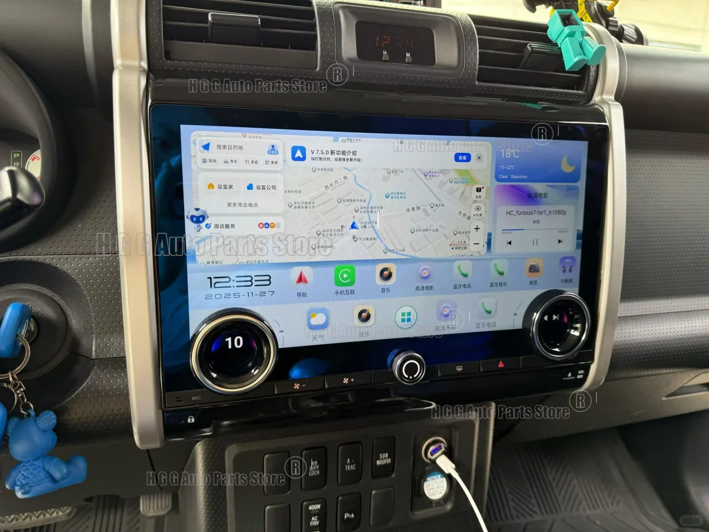Android13 For Toyota FJ Cruiser J15 2007-2024 Car Radio GPS Auto Stereo Head Unit Multimedia Player Carplay With Air Condition