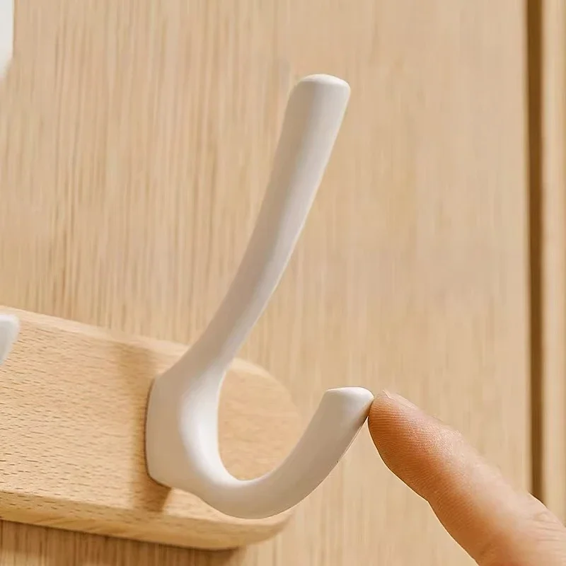 Wood Coat Rack Wall HooksWall Hooks for Kitchen Bathroom Hallway Towel Key Accessories Creative Decorative Wall Storage