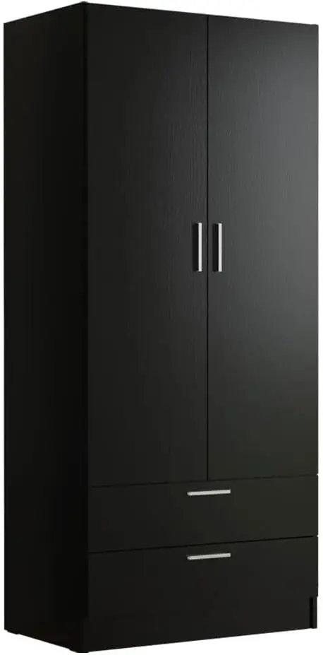 Madesa 2 Door 2 Drawer Storage Cabinet Wardrobe With Shelf And Hanging Space 31