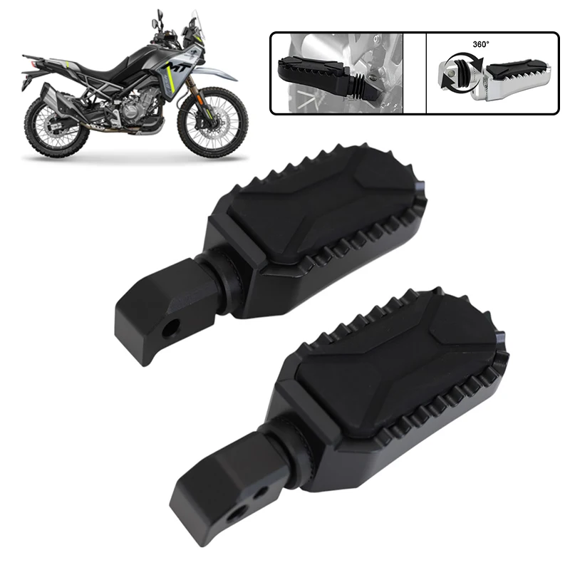 For CFMOTO 450MT 450 MT 450mt MT450 MT 2024-2025 Motorcycle Footrest Rest Padel Rubber Cover Aluminum Rotatable Footpeg
