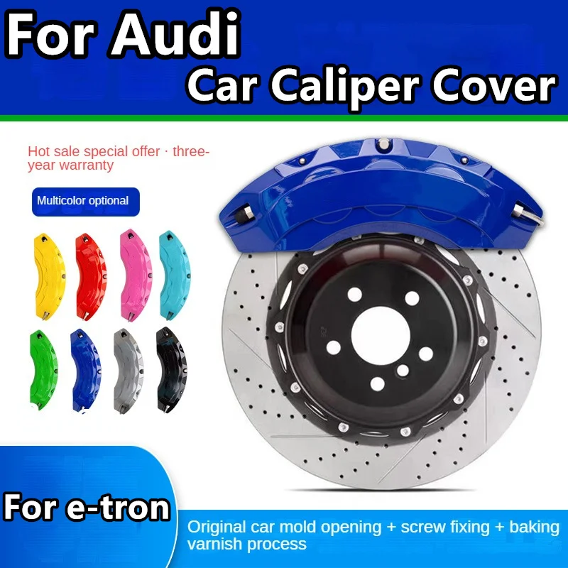 For Audi E-tron Brake Caliper Cover Aluminum Alloy Front Rear Wheel Modification Kit Fit 2022 2023 2024