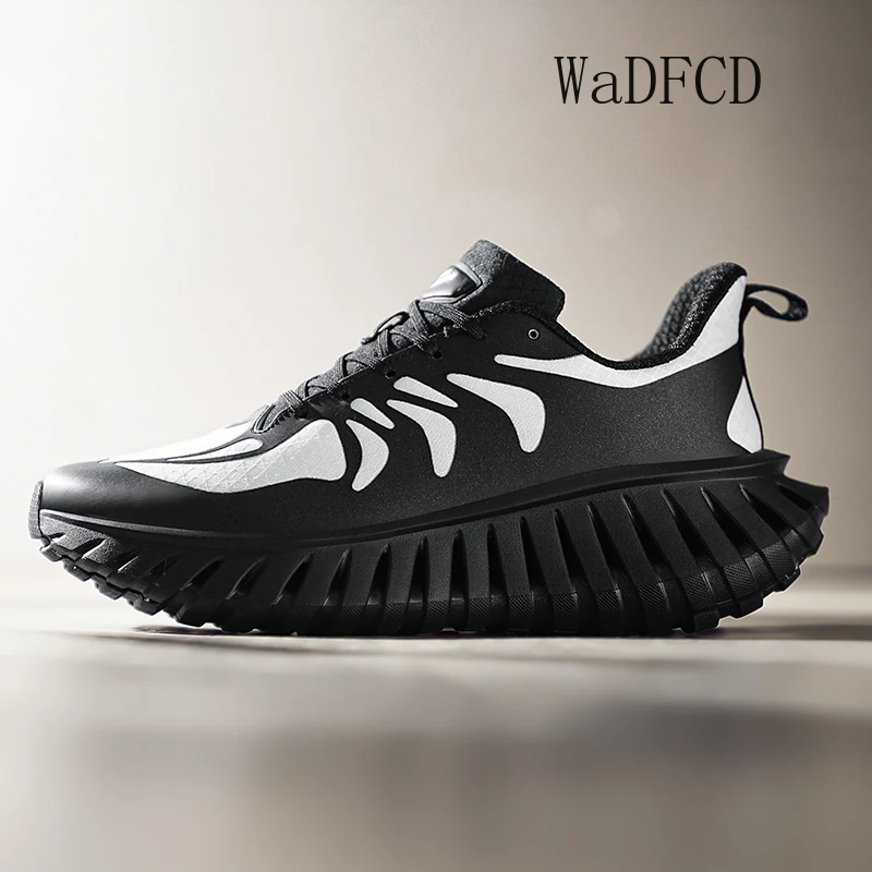 

Кроссовки для бега, большие размеры 45, 46, 47, мужская и женская дизайнерская спортивная обувь, модная повседневная тканевая обувь на увеличенной платформе с верхом
