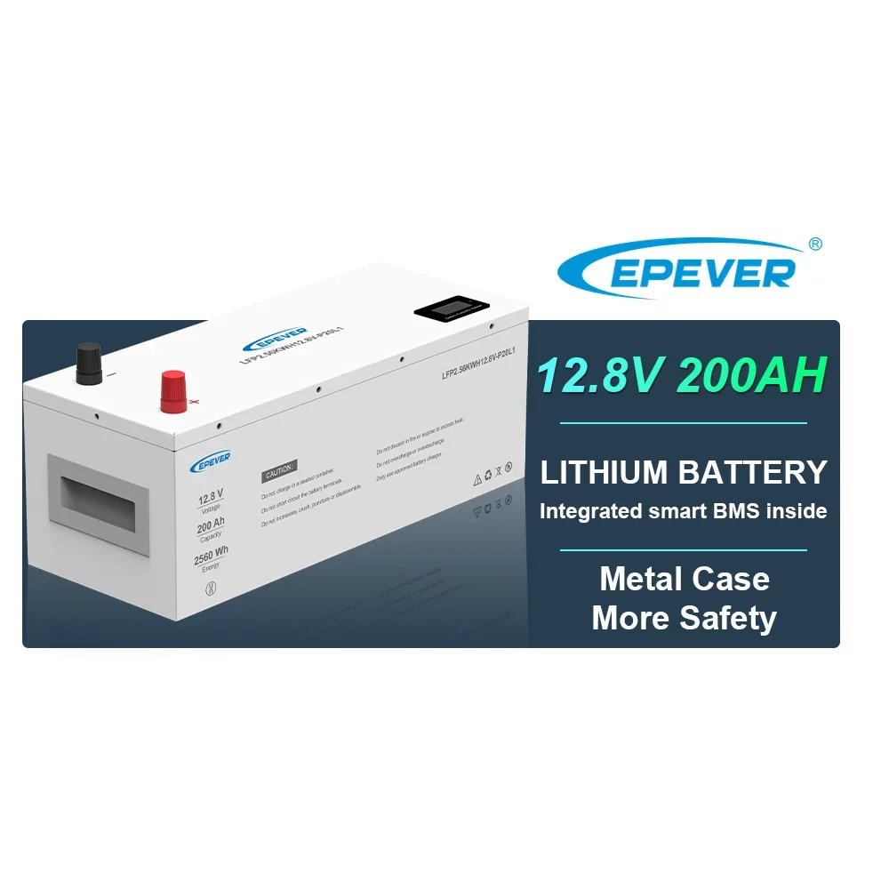 Epever Lifepo4 12.8v 200ah 2560Wh Lithium Lifepo4 Cell For RV/Motorhome/Solar System/Yacht/Golf