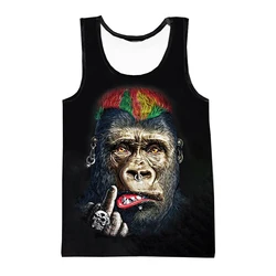 New Summer 3D Animal Gorilla Printing Tank Top Children Fashion Funny Sports Vest Harajuku Gym Tank Top Men Ropa Hombre Clothing