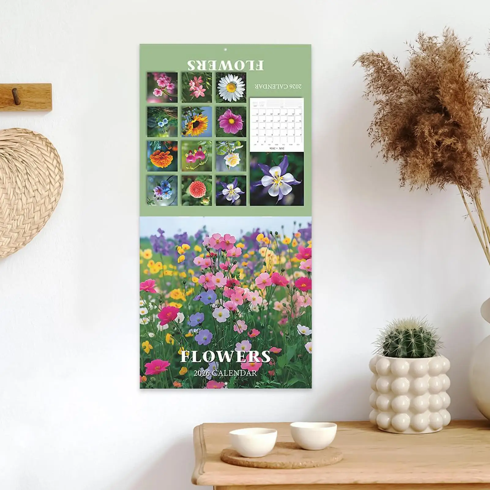 Floral Wall Calendar Cute Calendar 2026 Aesthetic Planner Date Monthly Layout For School Car Kitchen Home Classroom Travel