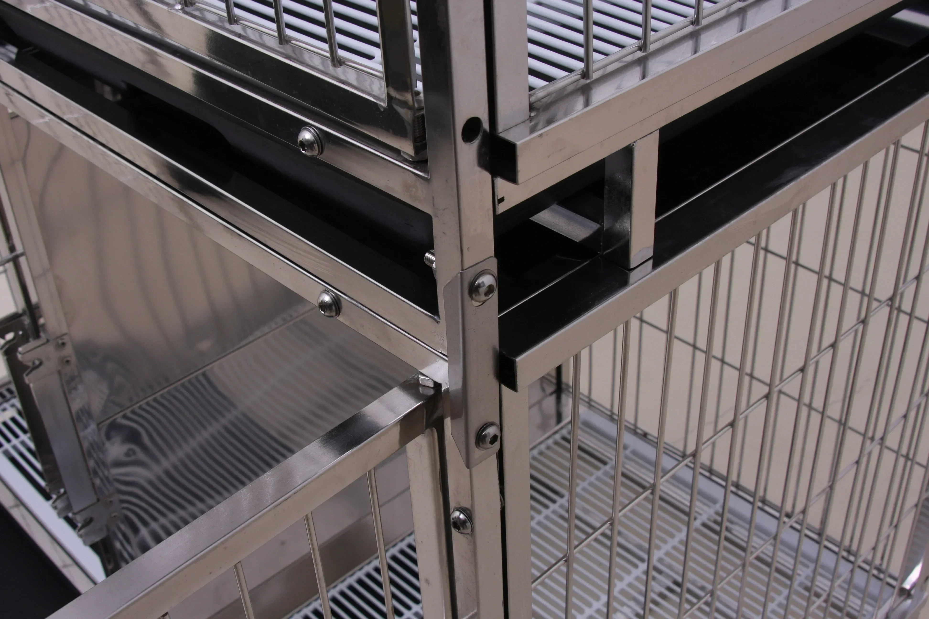 for KA-503SS Stainless Steel Dog Cages Crates Flat Packing Large Dog Cage Bank