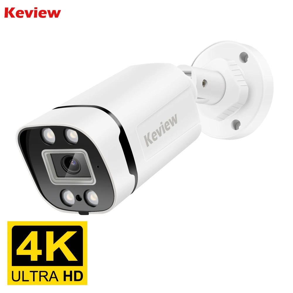 Kamera IP 4K 8MP POE Audio zewnętrzna POE/NIE POE H.265 Onvif Bullet CCTV Home 5MP kolorowa kamera bezpieczeństwa noktowizyjnego