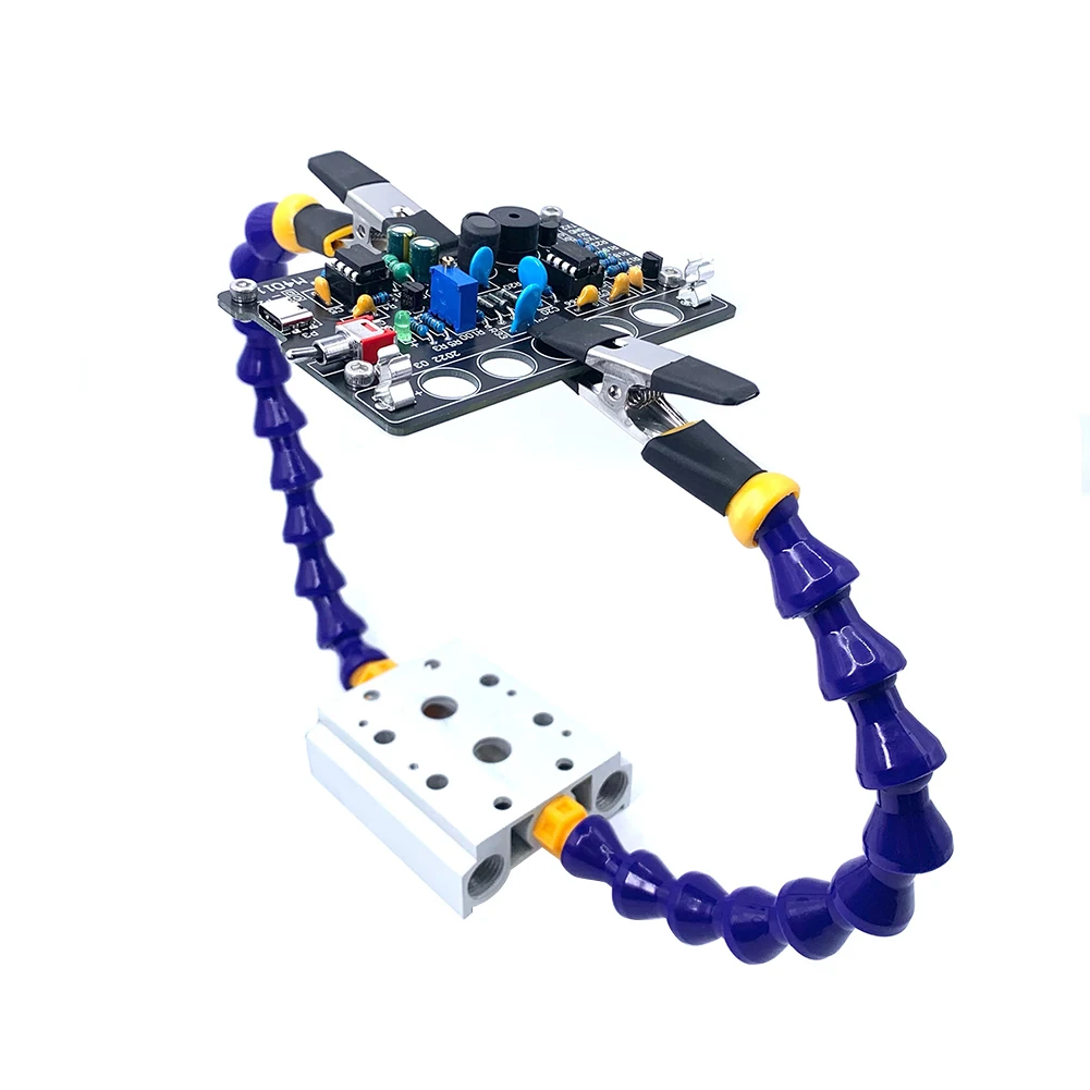 Stazione di saldatura con morsetto da tavolo per morsa da banco con 2/4/6 pezzi Braccia flessibili per saldatura Mani ausiliarie Supporto per saldatura PCB in lega di alluminio