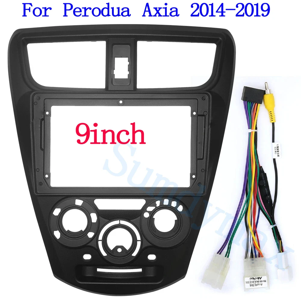 

9inch Car Radio Frame Fascias Navigation Panel power cable For Perodua Axia 2014-2019 Android Screen Dask Kit Fascia Frame