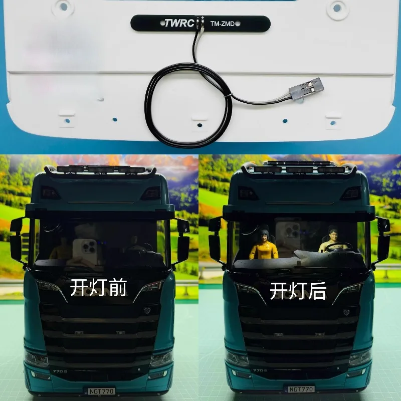 

LED Cab Interior PCB Lighting for Tamiya RC Dump Truck SCANIA 770S R620 VOLVO Mercedes-Benz 3363 MAN TGX LESU Toys Car Parts