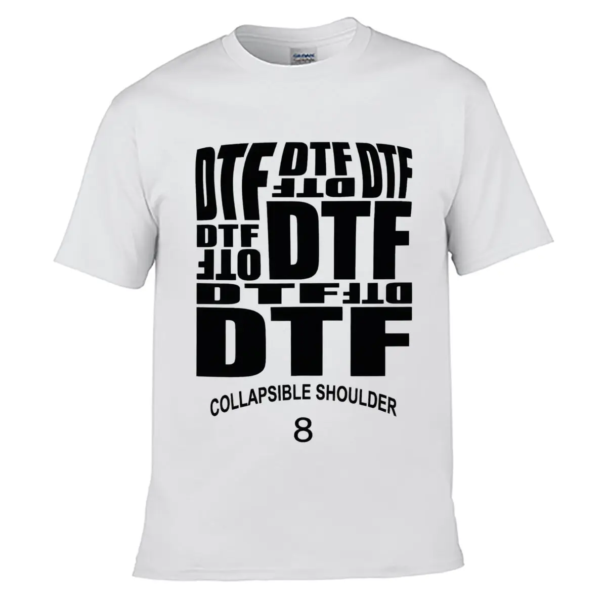 DTF Collapsible Shoulder 8 Typography Graphic Men Summer T-shirt Top