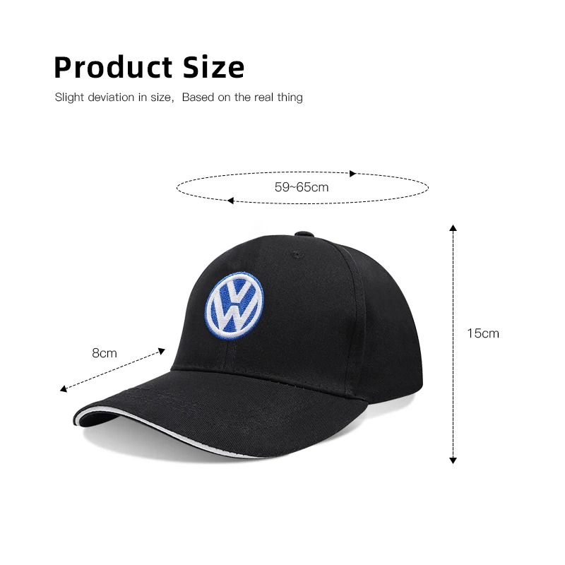 For Volkswagen VW Car Emblem Embroidery Snapback Baseball Cap Spring And Autumn Outdoor Adjustable Casual Hats Sunscreen Hat