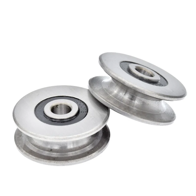 1pcs 8*40*14mm U grooved concave wheel bearing wheel/crane/pulley/guide wheel, for 8 mm diameter wire rope/guide rail