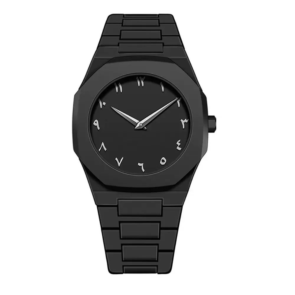 Unique Octagonal Men’s Watches Y2k Minimalism Classic Arabic Numerals Design Waterproof Casual Quartz Wristwatch for Men