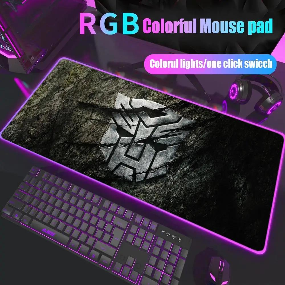 

T-Transformers Mouse Pad Gamer Rgb Desk Mat Back Light Led Mousepad Setup Gaming Accessories Deskmat Big Mousepad Backlight