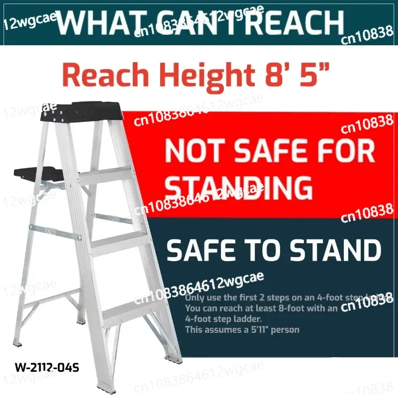 4' Aluminum Step Ladder, 250-lb Capacity,  Ladder  Stairs