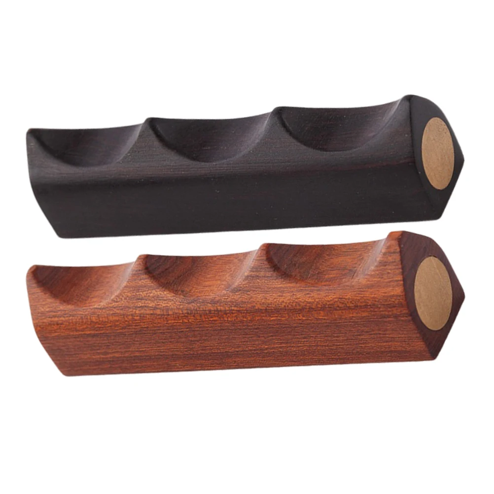 

2 Pcs Chinese Calligraphy Brush Pen Holder Paint Brushes Sandalwood Ceramic Painting Writing Rest