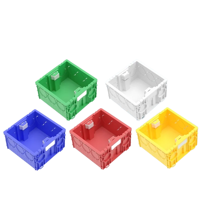 86 Type Splicing Concealed Bottom Box PVC Flame Retardant Red Yellow Blue Decoration Embedded Box Wiring Box Junction Box