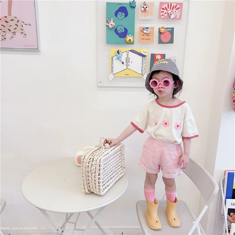 Summer Kids Linen Cotton Plaid Shorts Korean Casual Boys Girls Baby Toddler  Kid's Shorts 1-7Year 2026
