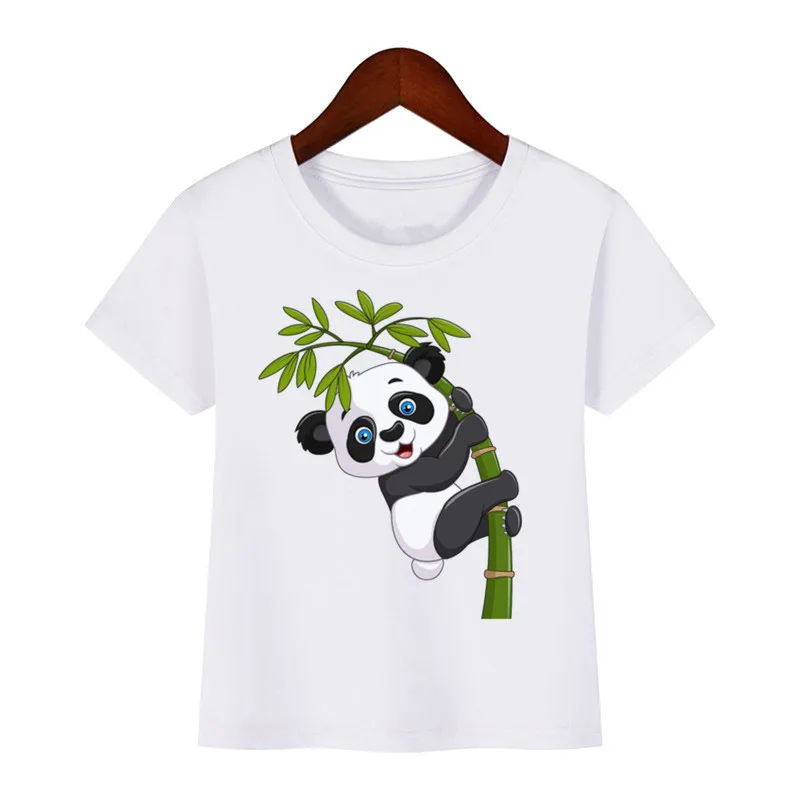 Cute Panda Printed Dinosaur T-shirt for Boys Girsl Summer Outfit Tops Kids Casual T Shirt Kawaii Children Short Sleeve Clothes