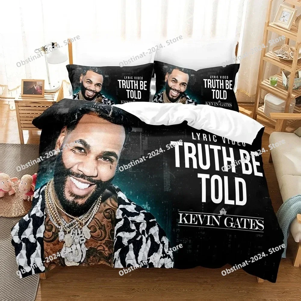 طقم سرير توب كيفن جيتس طقم سرير مفرد مطبوع مع كيس وسادة غطاء لحاف سرير ناعم فردي مزدوج كوين سوبر كينج مقاس #3