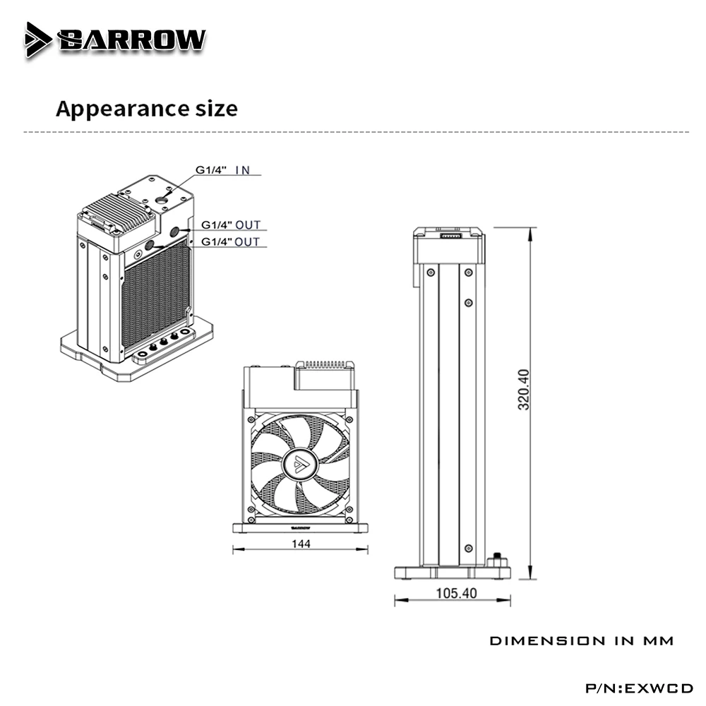 Imagem -03 - Barrow-water-cooled Dock Aio Bomba de Escape Refrigerador de Água Externo Integrado para Itx Laptop Semicondutor Dissipação de Calor 240