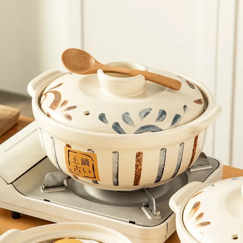 Home casserole dish Cooking Soup pot Stewpot clay pot for cooking Heat Resistant clay crock pot Porridge cooker Ceramic cookware