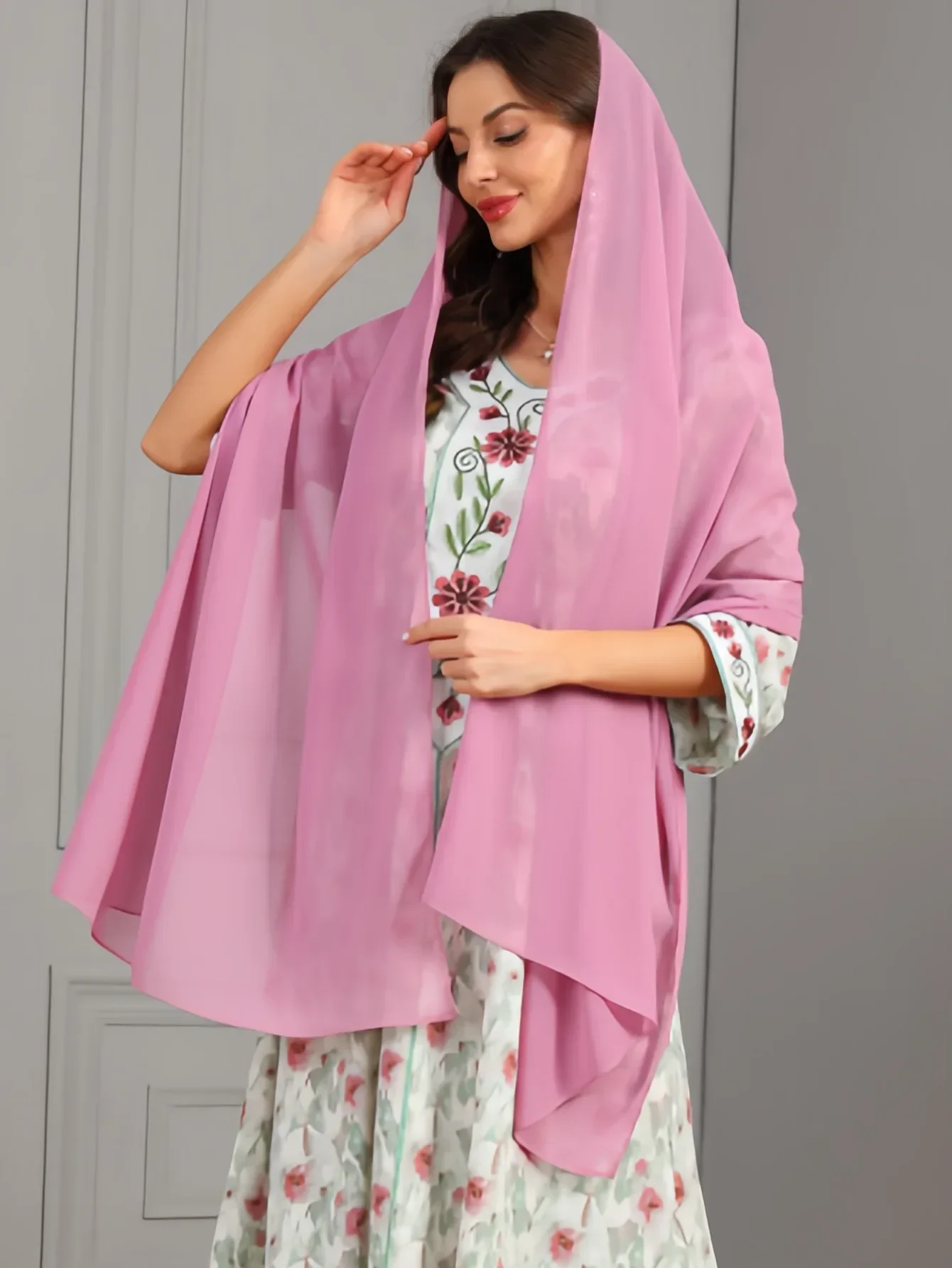 2025 Women Elegant Modest Muslim Islamic Chiffon Scarf Ramadan Hijab Stole Bandana Headscarf Shawl Wrap Bufanda Foulard Headband